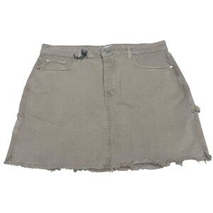 Paige Jessie Frayed Hem Carpenter Denim Mini Skirt Button Fly Size 33 NWOT